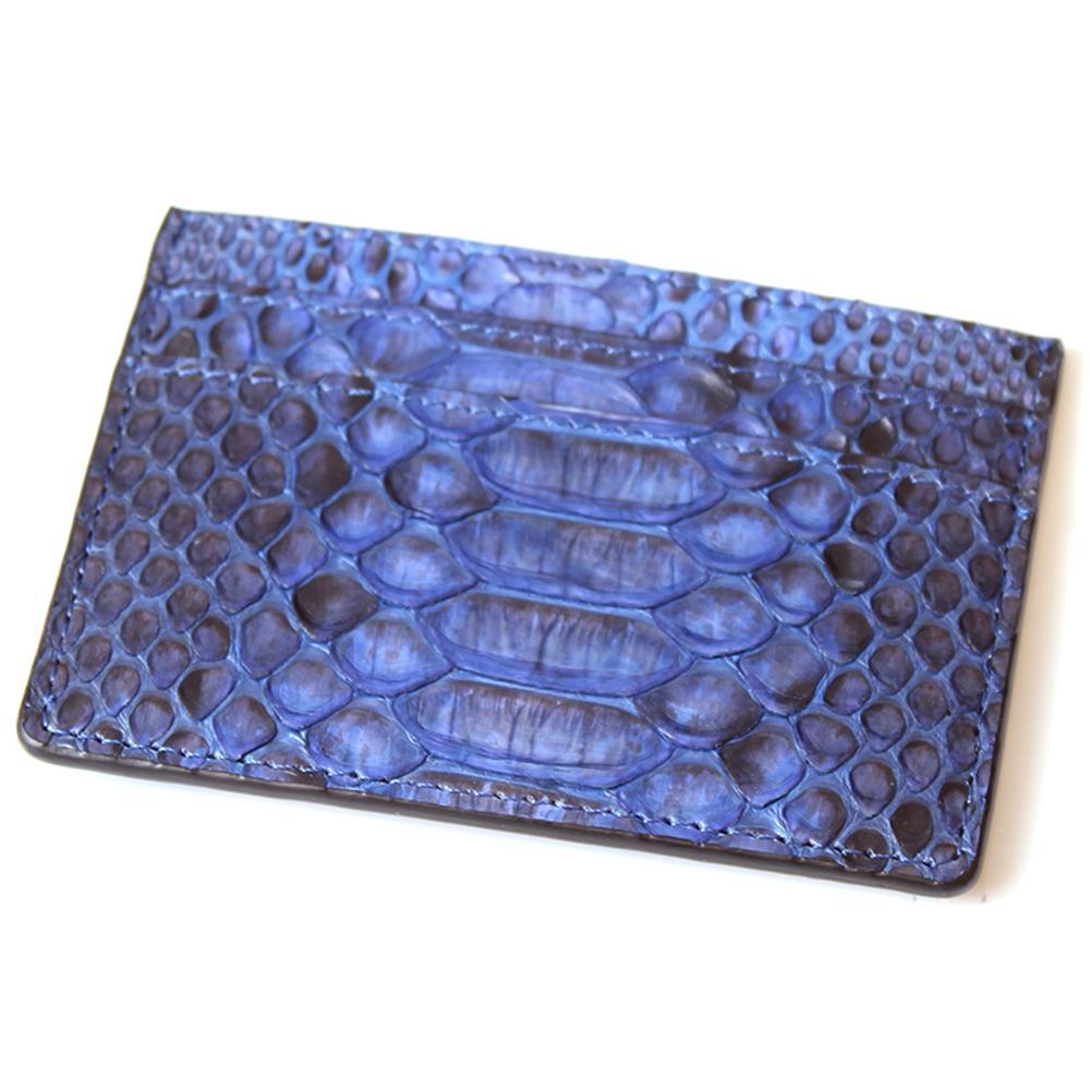 EZZOTI Alexis Genuine Python Leather Cardholder - Gloss Blue