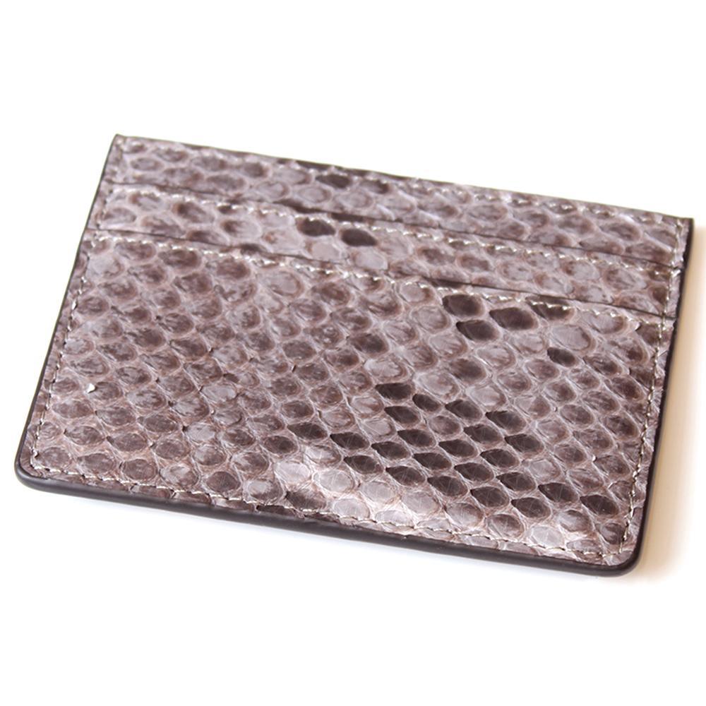 EZZOTI Alexis Genuine Python Leather Cardholder - Grey