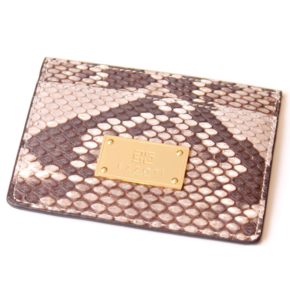 EZZOTI Alexis Genuine Python Leather Cardholder - Natural