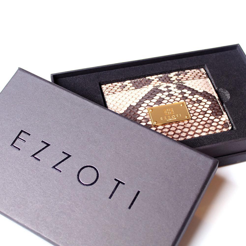EZZOTI Alexis Genuine Python Leather Cardholder - Natural
