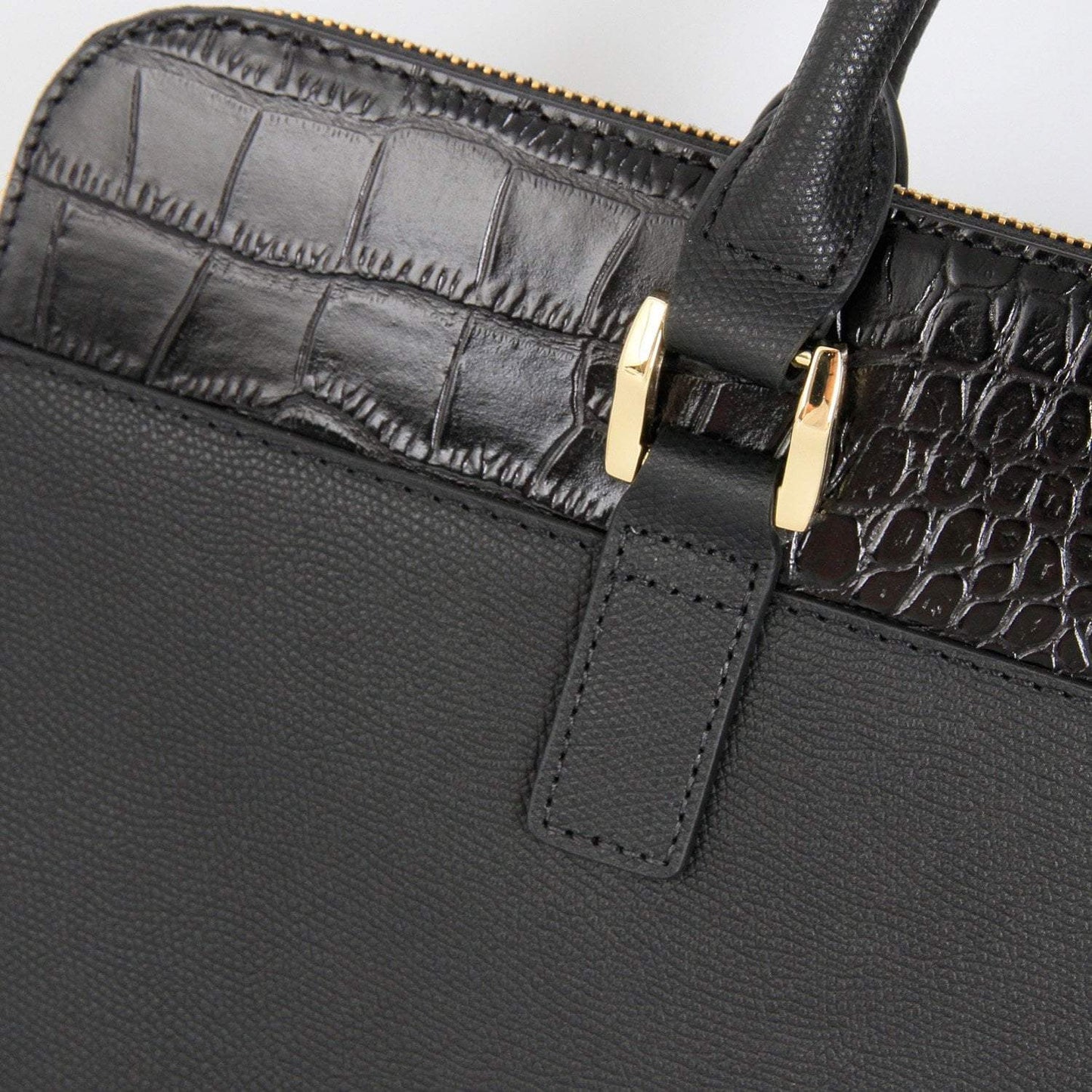 Maxwell Soft Grain and Crocodile Embossed Leather Document Holder - EZZOTI
