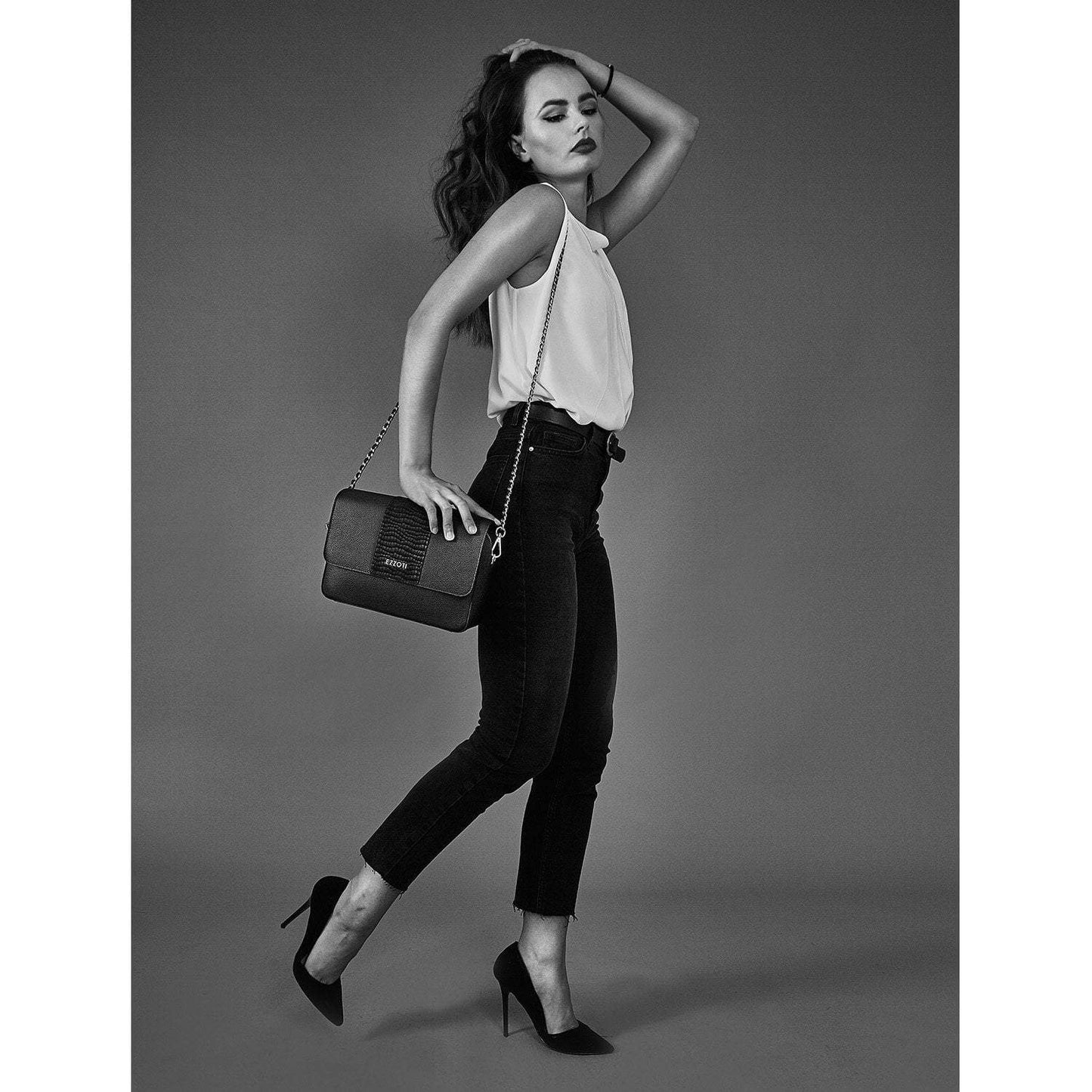Nova Flip Top Leather Crossbody Bag - Large - EZZOTI
