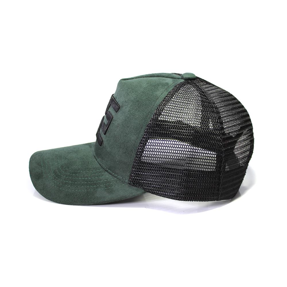 EZZOTI Paris Suede Mesh Trucker Cap - Green/Black