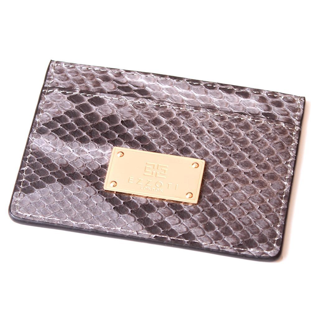 EZZOTI Alexis Genuine Python Leather Cardholder - Grey