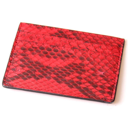 EZZOTI Alexis Genuine Python Leather Cardholder - Matte Red