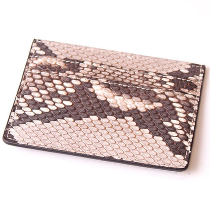 EZZOTI Alexis Genuine Python Leather Cardholder - Natural