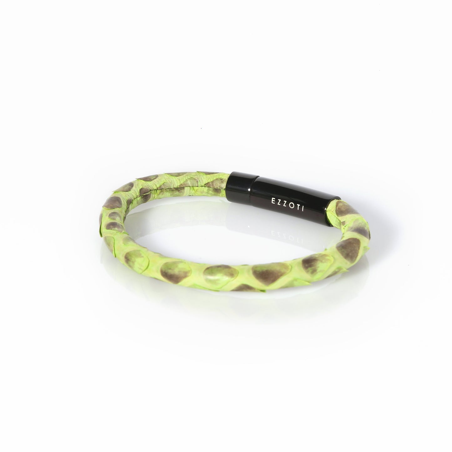 Amaris Genuine Python Leather Bracelet - Green/Black - EZZOTI