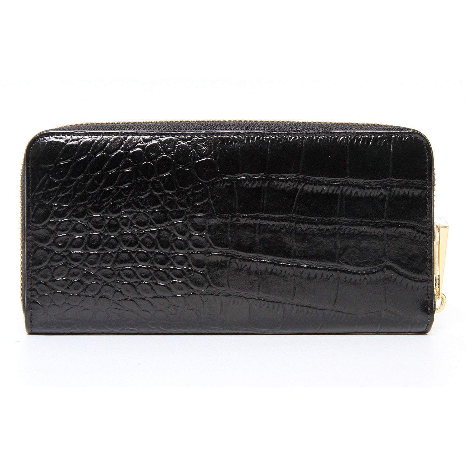 Claudia Soft Grain and Crocodile Embossed Leather Purse - EZZOTI