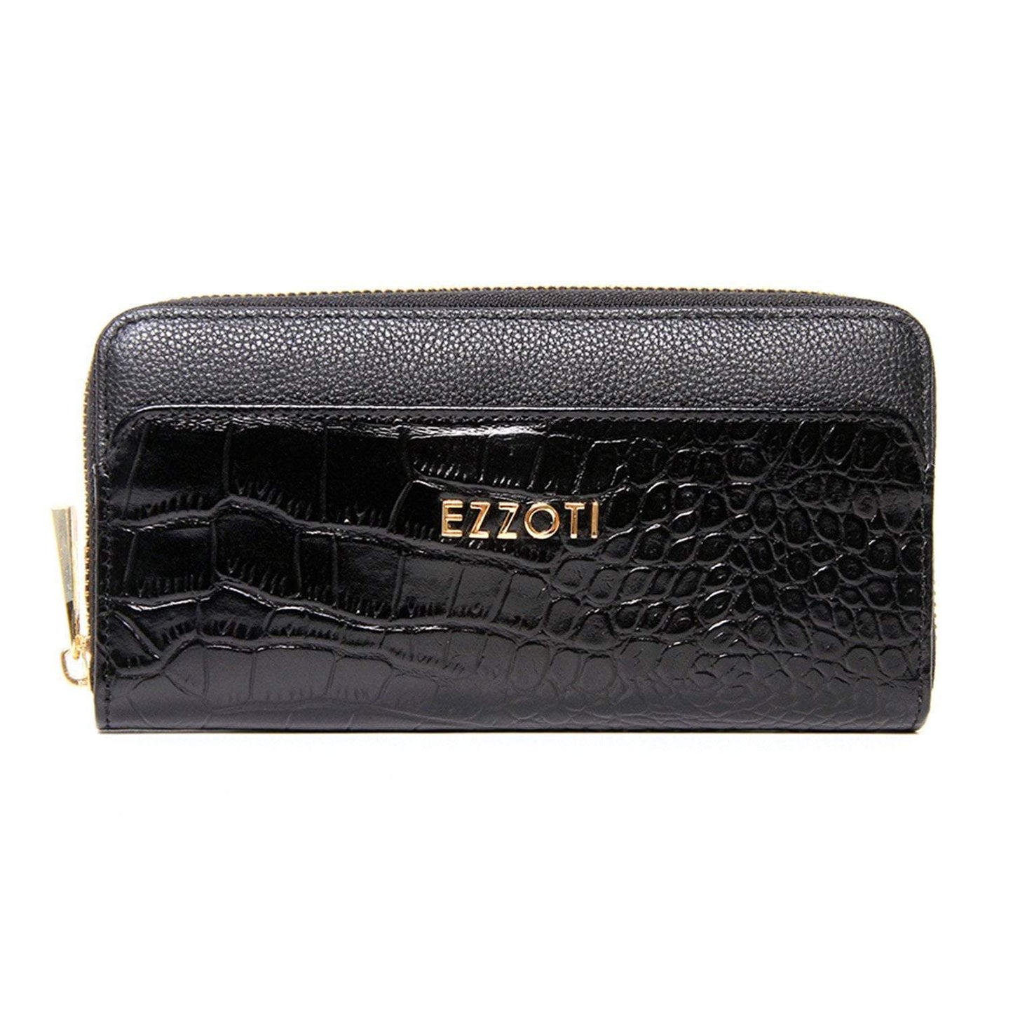 Claudia Soft Grain and Crocodile Embossed Leather Purse - EZZOTI