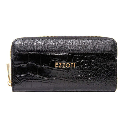Claudia Soft Grain and Crocodile Embossed Leather Purse - EZZOTI
