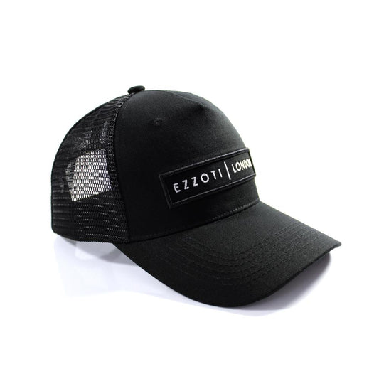 EZZOTI Cotton Canvas Mesh Trucker Cap - Black/Silver