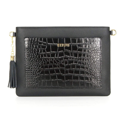 EZZOTI Elara Crocodile Embossed Leather Pouch