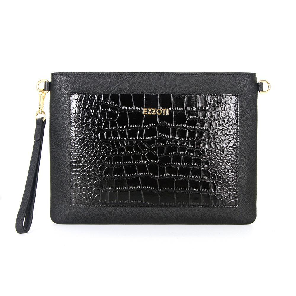 EZZOTI Elara Crocodile Embossed Leather Pouch