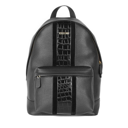 Enzo Soft Grain and Crocodile Embossed Leather Backpack
