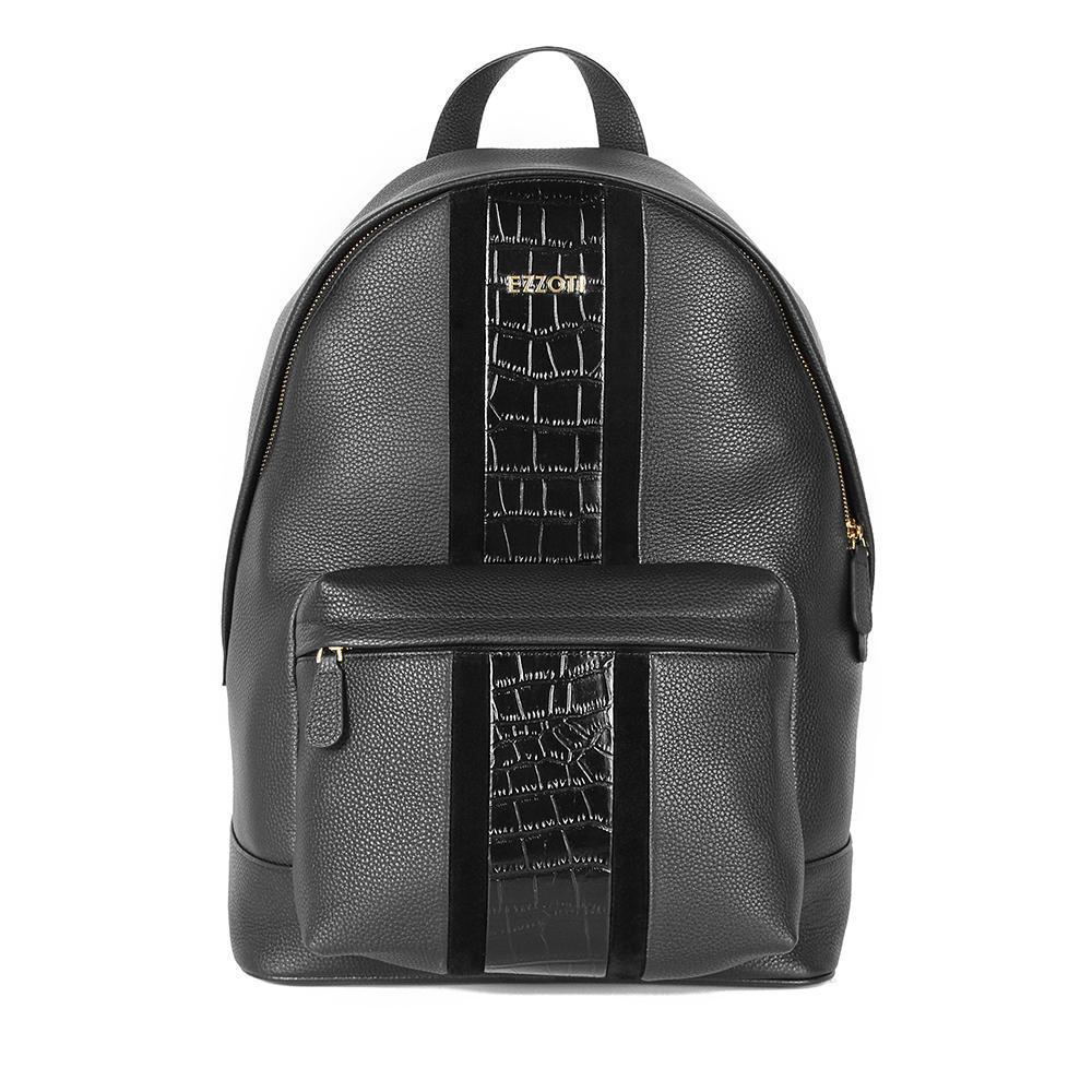 Enzo Soft Grain and Crocodile Embossed Leather Backpack - EZZOTI