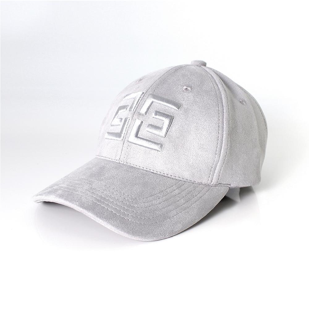 EZZOTI Paris Logo Suede Baseball Cap - Grey