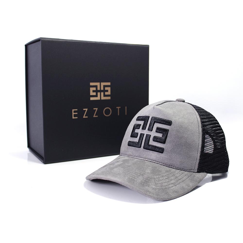 EZZOTI Paris Suede Mesh Trucker Cap - Dark Grey/Black