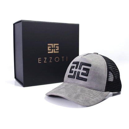 EZZOTI Paris Suede Mesh Trucker Cap - Dark Grey/Black
