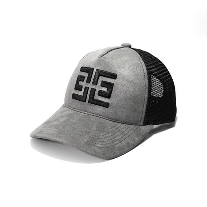 EZZOTI Paris Suede Mesh Trucker Cap - Dark Grey/Black