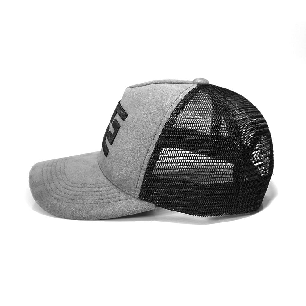 EZZOTI Paris Suede Mesh Trucker Cap - Dark Grey/Black