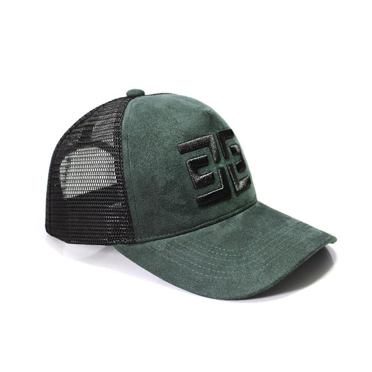 EZZOTI Paris Suede Mesh Trucker Cap - Green/Black