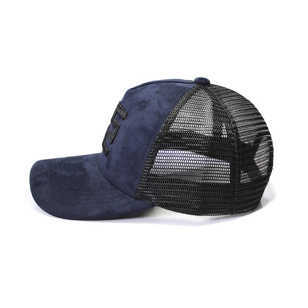 EZZOTI Paris Suede Mesh Trucker Cap - Navy/Black