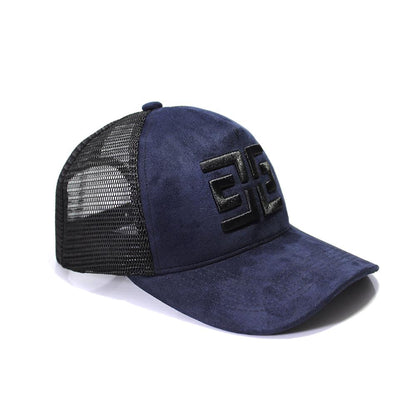 EZZOTI Paris Suede Mesh Trucker Cap - Navy/Black