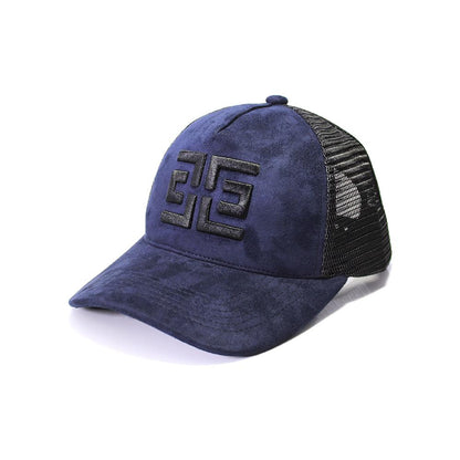 EZZOTI Paris Suede Mesh Trucker Cap - Navy/Black